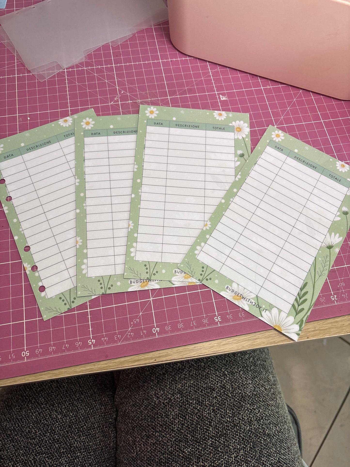 4 Budget sheet fiori menta ric