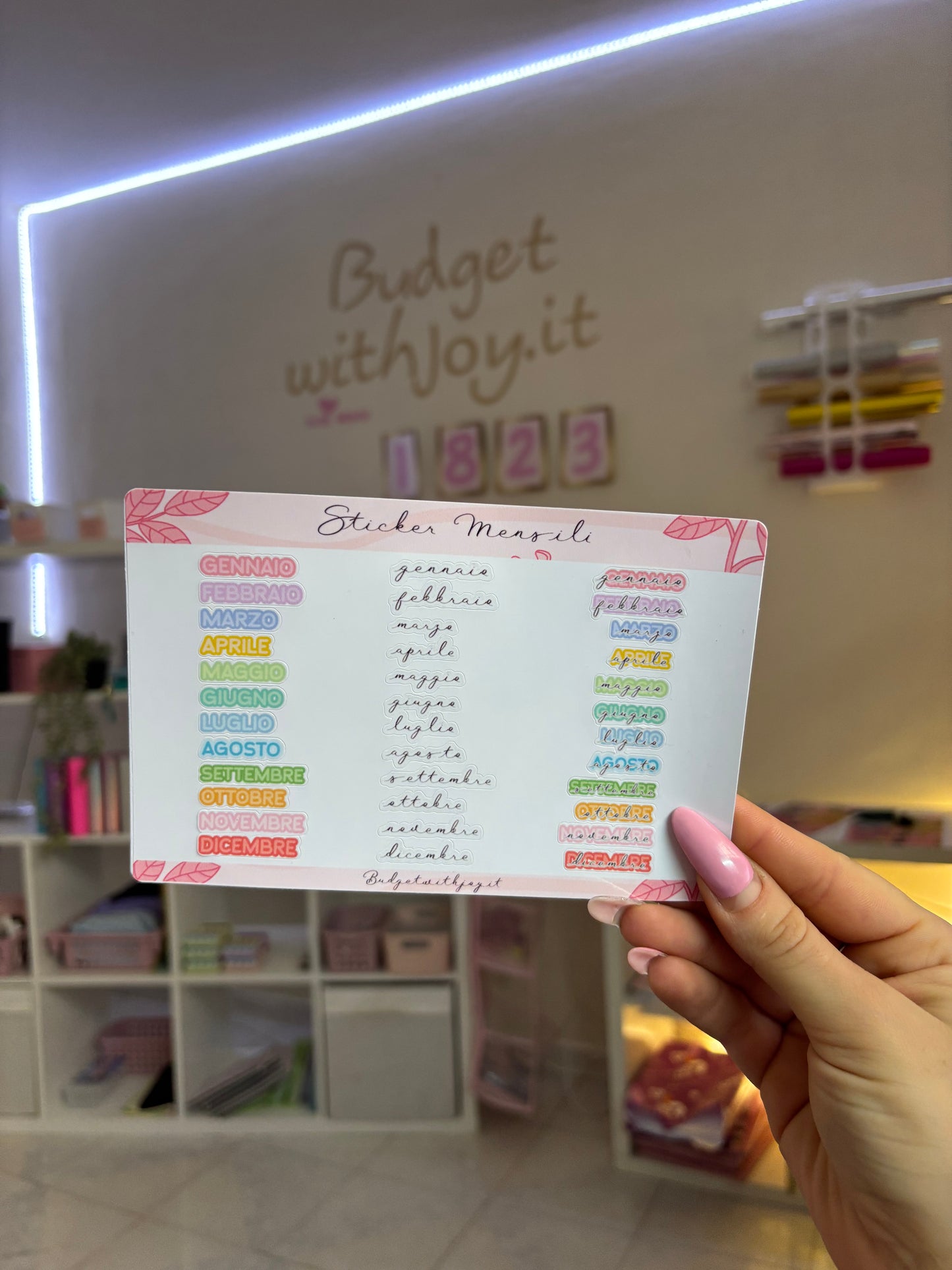 Set di Stickers “Gennaio – Dicembre” (12 mesi completi)