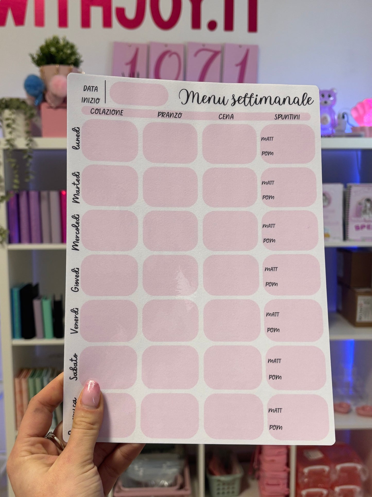 Menu Settimanale A4