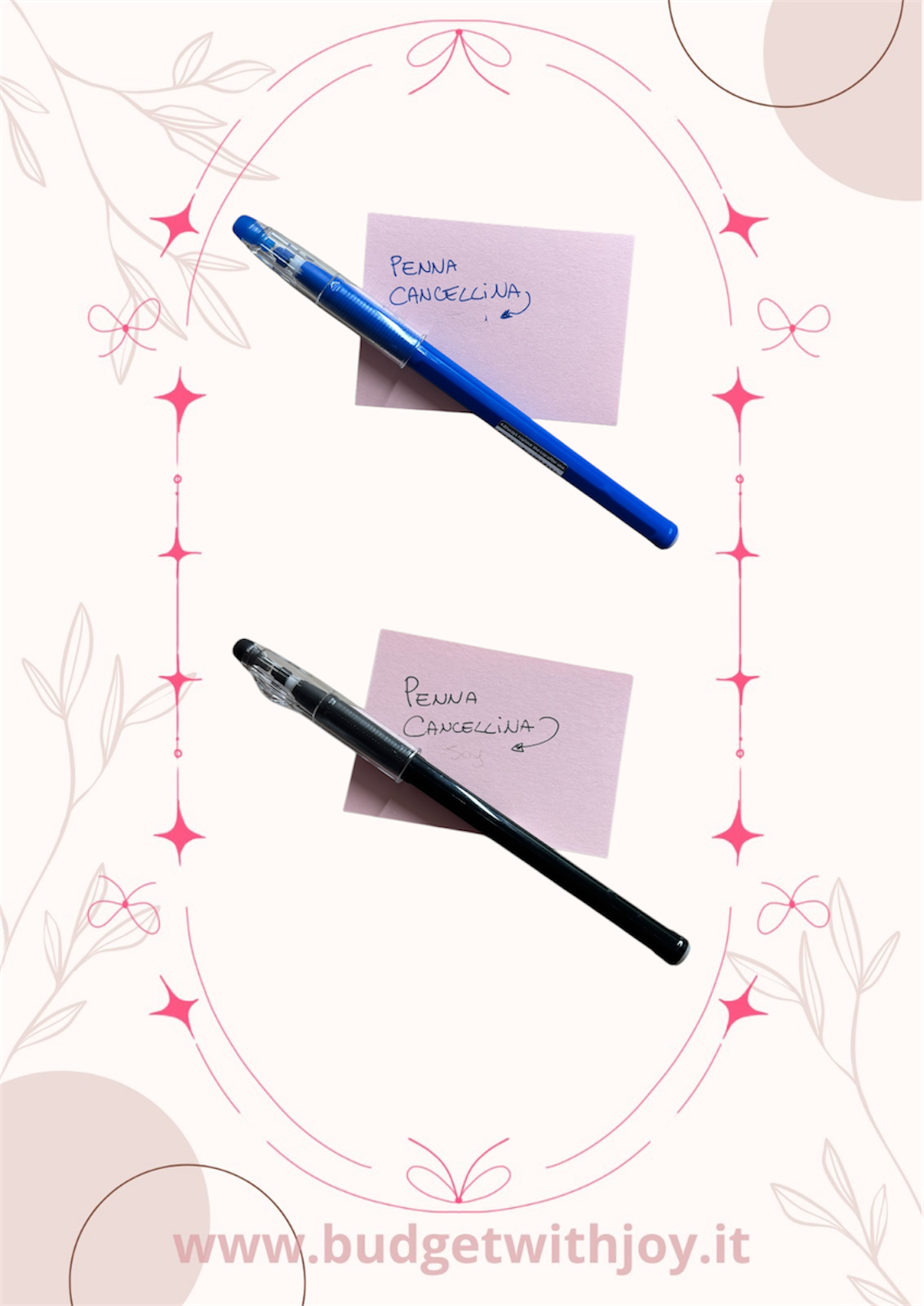 Penna cancellina blu/nera