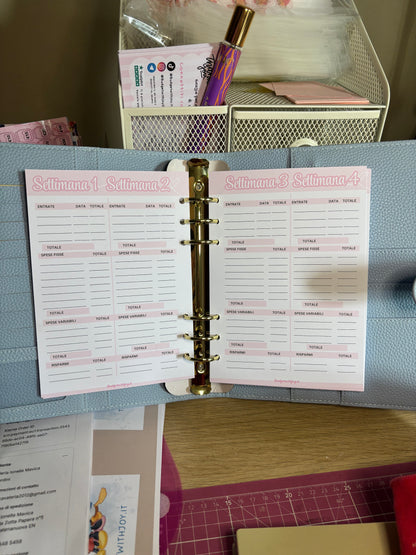 Pagine a5 cartacee budget planner