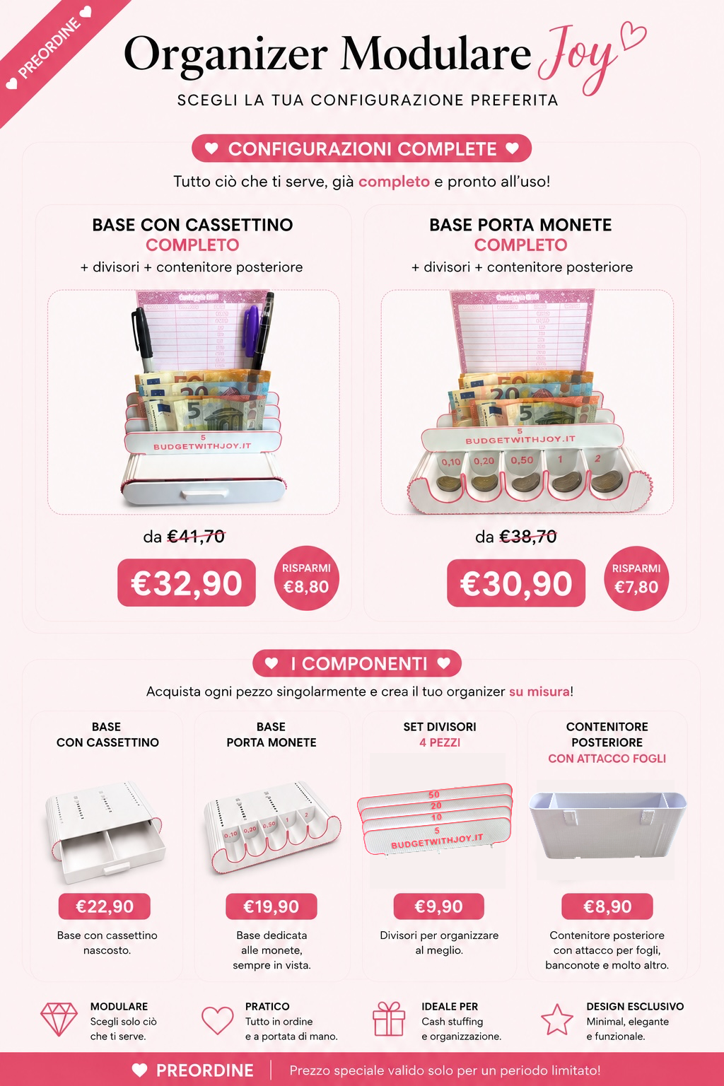 PREORDINE Organizer modulare 3D