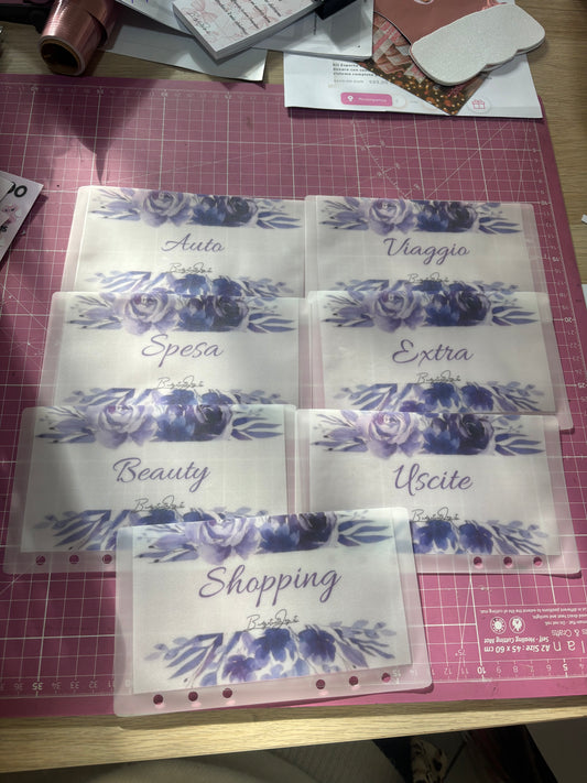 Set sezioni opache fiori viola a6
