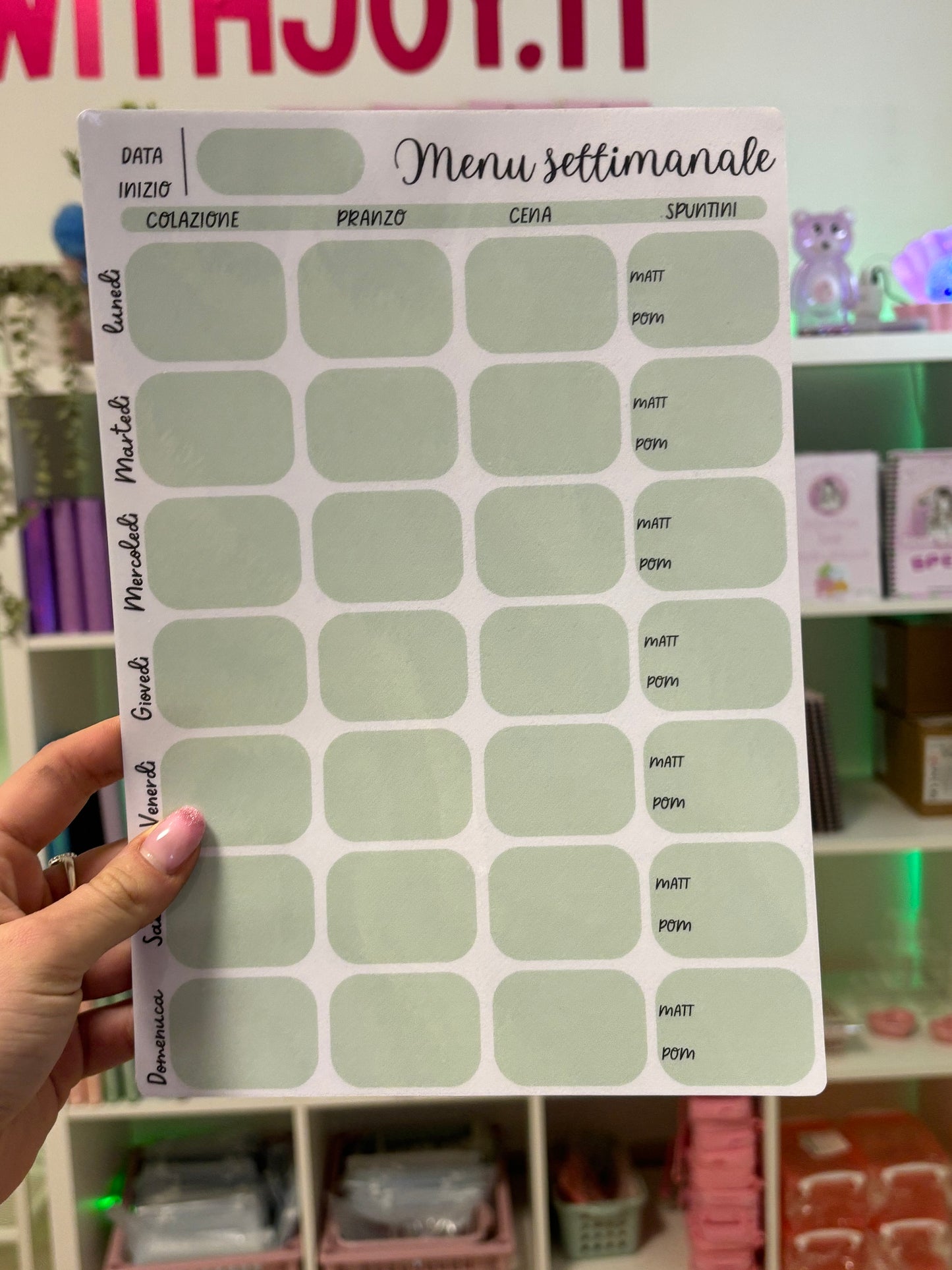 Weekly Menu A4