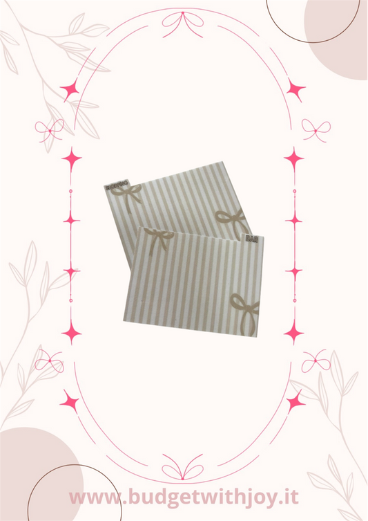 Talloncino portafogli singolo beige fiocchi