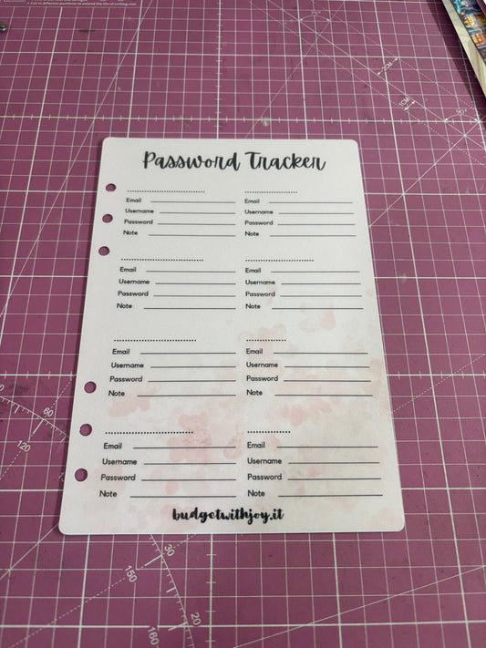 Password tracker a5 ric