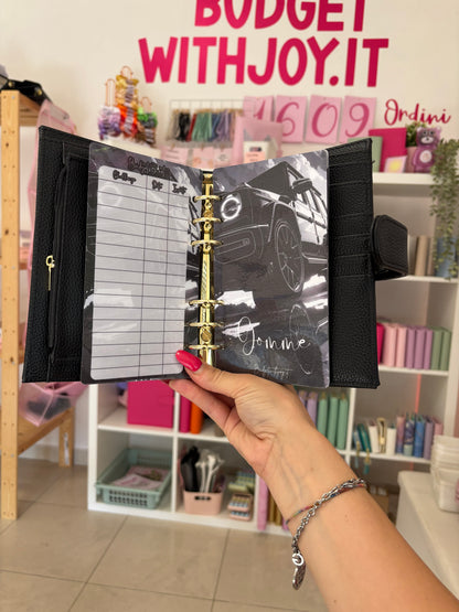 Set Agenda Macchina Total Black A6