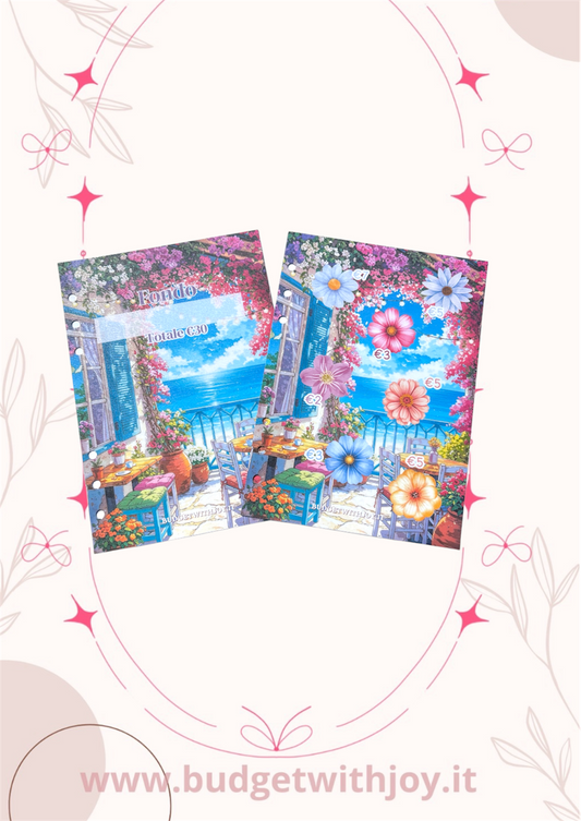 Set copertina+ sfida €30 Terrazzo fiorito