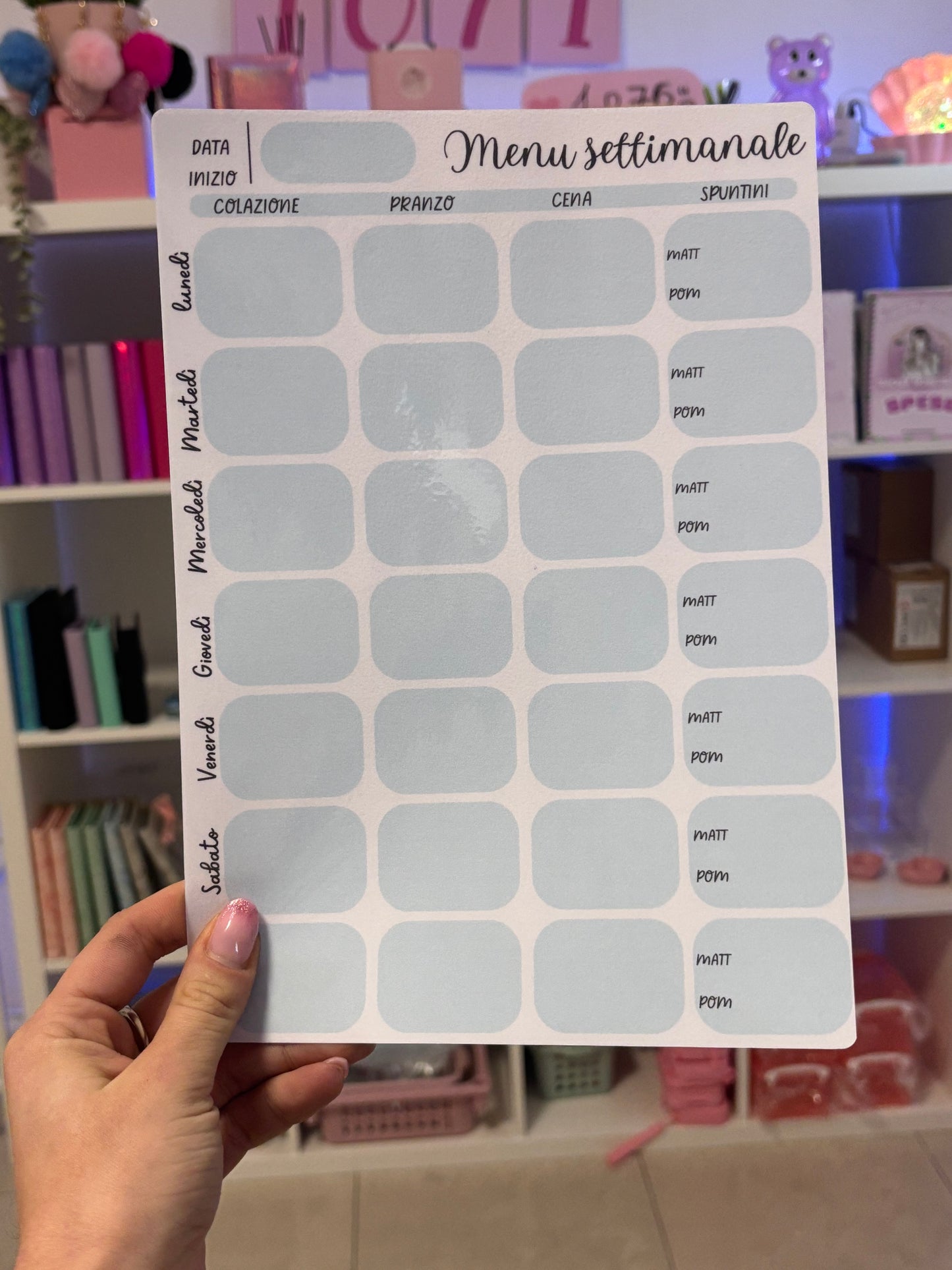 Weekly Menu A4