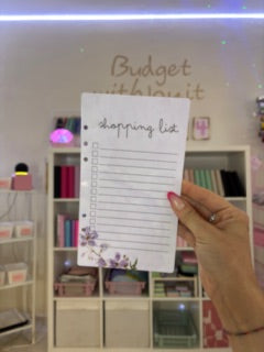 a5 Shopping list