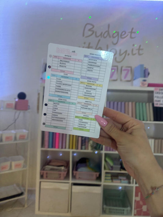 Budget planner personalizzato colorato