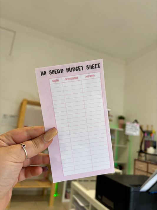No Spend Budget Sheet A6 R.