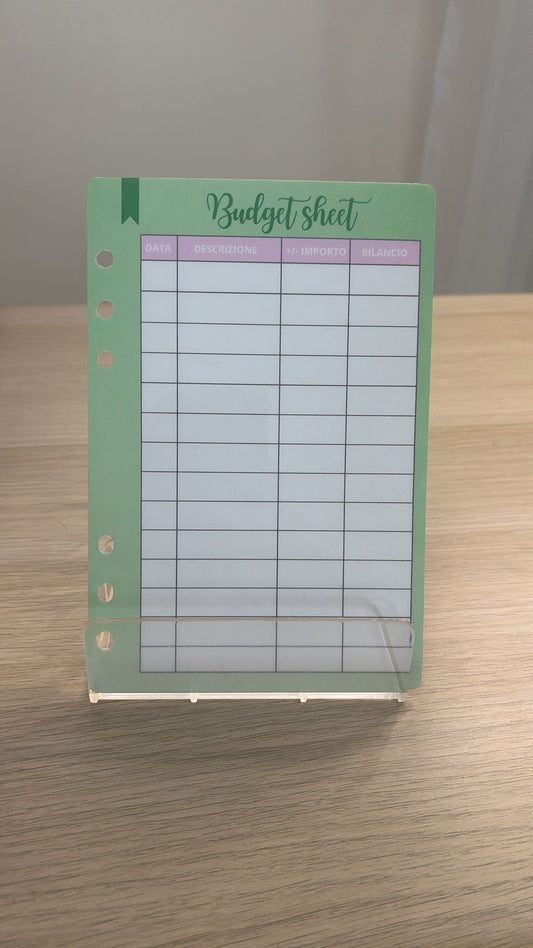Budget Sheet Verde A5