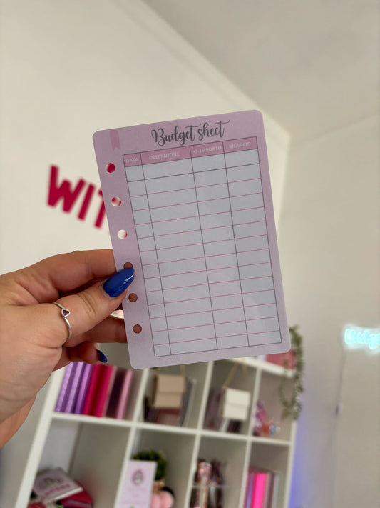 Budget Sheet A7 Rosa