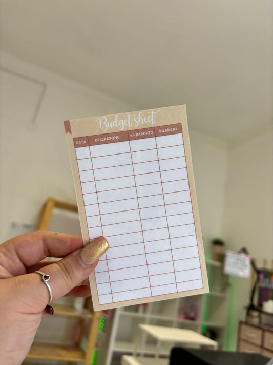 Budget Sheet A7
