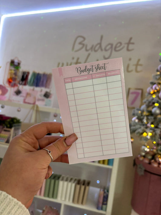 Budget Sheet Rosa A7 (Bordi Neri) R.