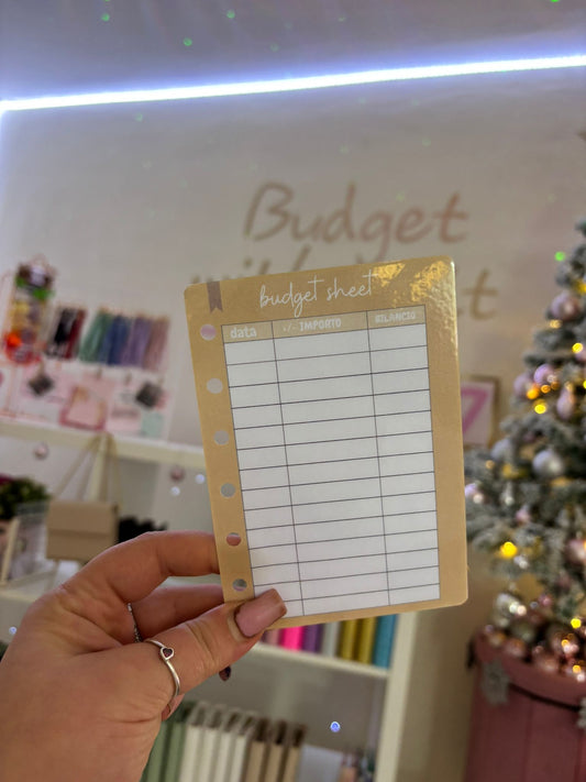 Budget Sheet Beige A7 R.