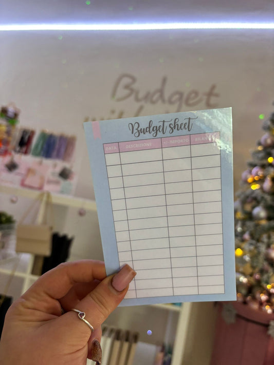 Budget Sheet celeste A7 (Bordi Neri) R.