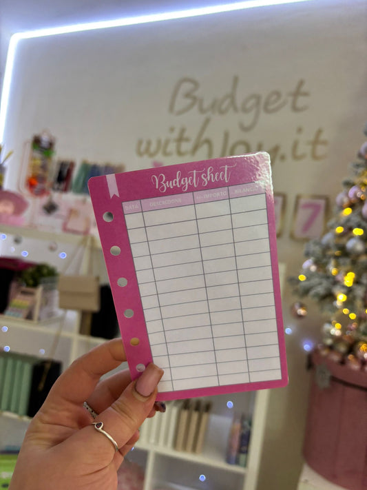 Budget Sheet Fuxia A7 (Bordi Neri) R.