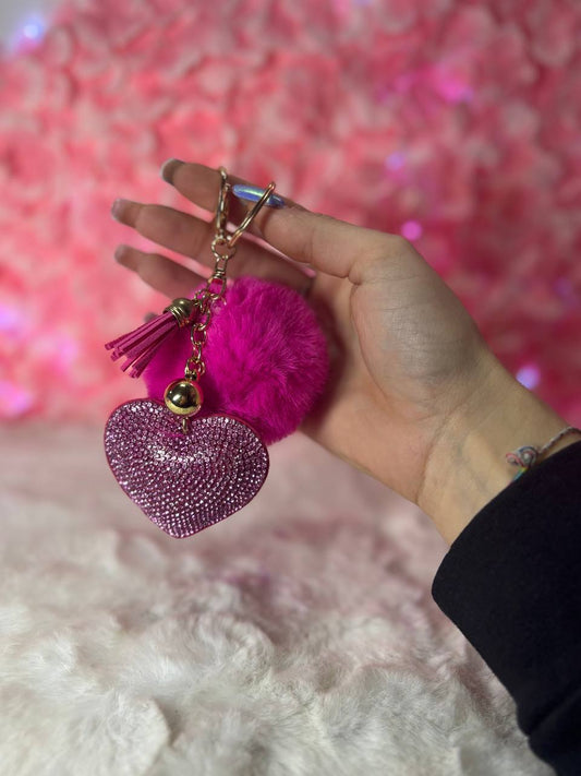 Plush Heart Keychain