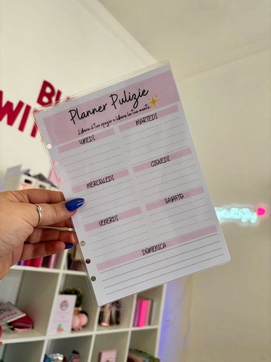 Planner Pulizie con giorni A5